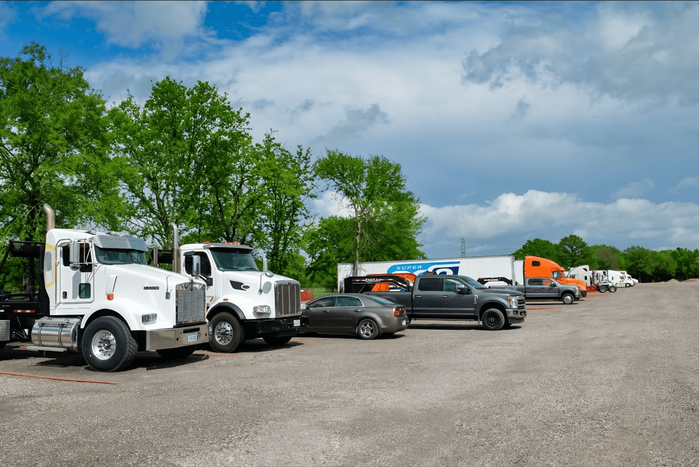 Truck parking surface and open yard space