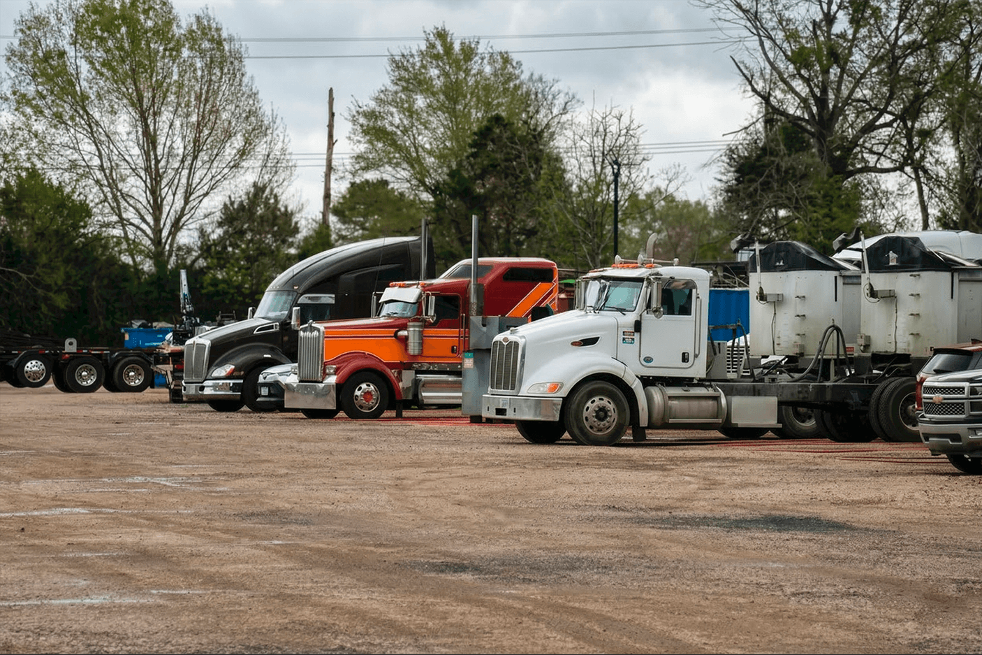 Open truck parking spaces at JC Truck Parking